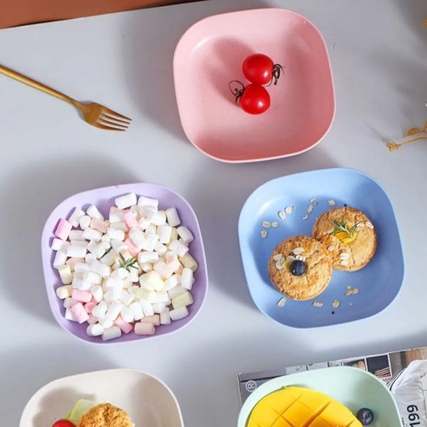 Combo Deal - 4 Section Spice Container Box & Multi-function Spit Bone 10 Plate Set Kitchen Storage Organizer (Random color)