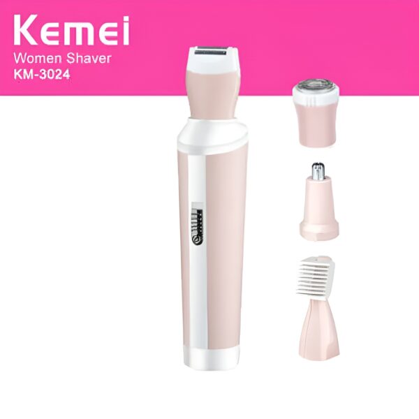 Kemei 4 in 1 Rechargeable Hair Remover Shaver Ladies epilator - KM-3024 (Random color)
