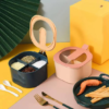 Combo Deal - 4 Section Spice Container Box & Multi-function Spit Bone 10 Plate Set Kitchen Storage Organizer (Random color)