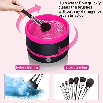 Makeup & Paint Brush Cleaner Machine - Electric  (Random color)