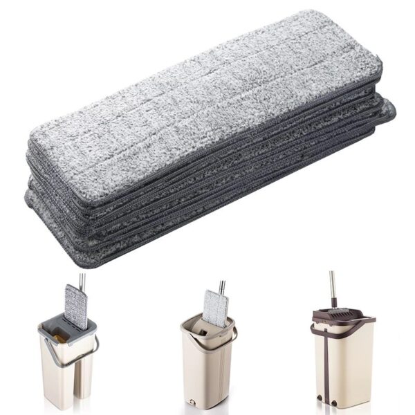Pack of 2 Washable Durable Replacement Microfiber Pads Dust Push Mop Cloth for Flat Squeeze Mop 33X12CM