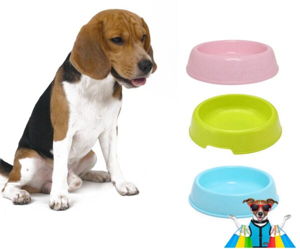 round  Shaped food bowl Pet Plastic food bowl (Random Color)  8 inch