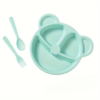 5 Pcs Bear Plate Set - Cartoon compartment dinner plate | Includes Divided Plate, Fork & Spoon, Perfect For Toddlers & Preschoolers (Random color)