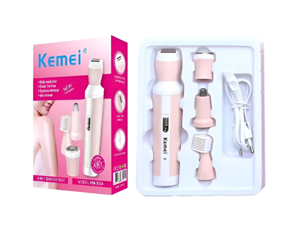 Kemei 4 in 1 Rechargeable Hair Remover Shaver Ladies epilator - KM-3024 (Random color)